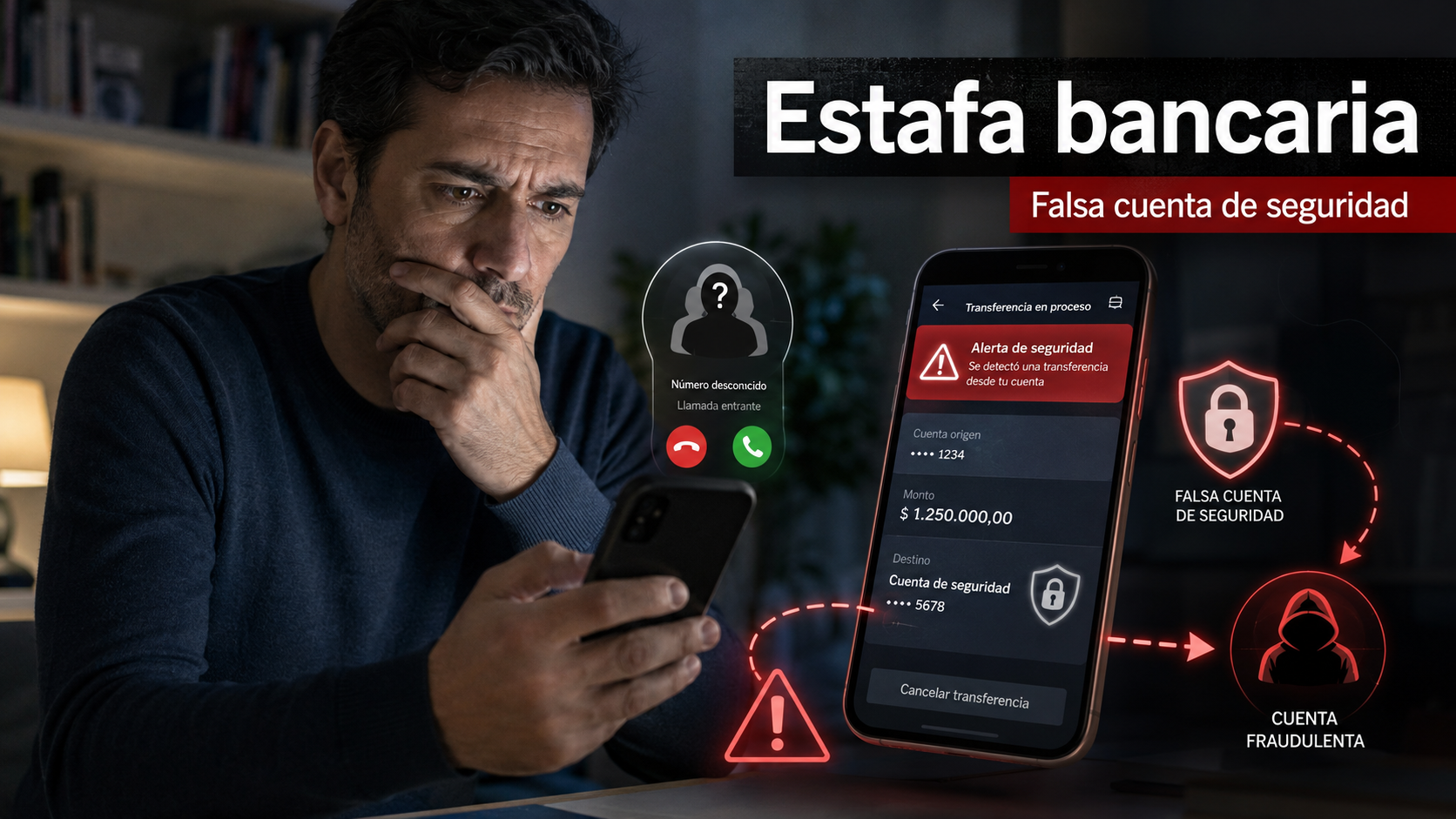 Nueva modalidad de estafa bancaria utiliza falsos protocolos de seguridad para engañar a clientes